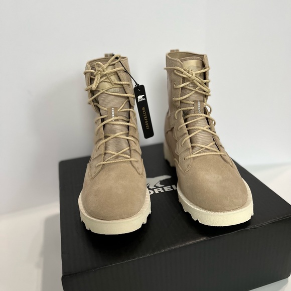 Sorel Hi-Line Lace Up Boot Sz 7.5 Caribou OTM Waterproof Snow Beige Ankle Boot - Picture 7 of 14